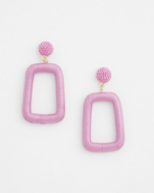 CHICO'S NO DROOP PURPLE SQAURE HOOPS EARRINGS