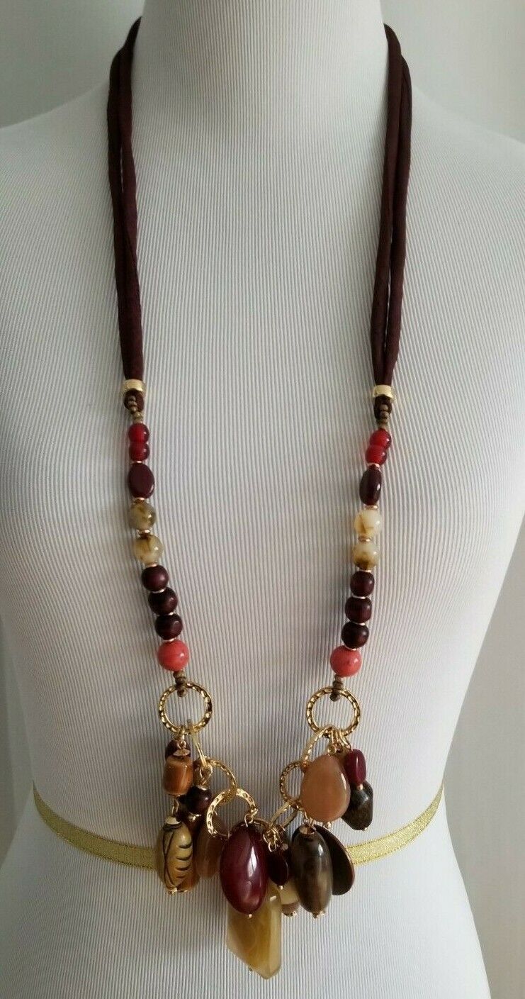 CHICO'S CHERRY-COLORED CHARM NECKLACE