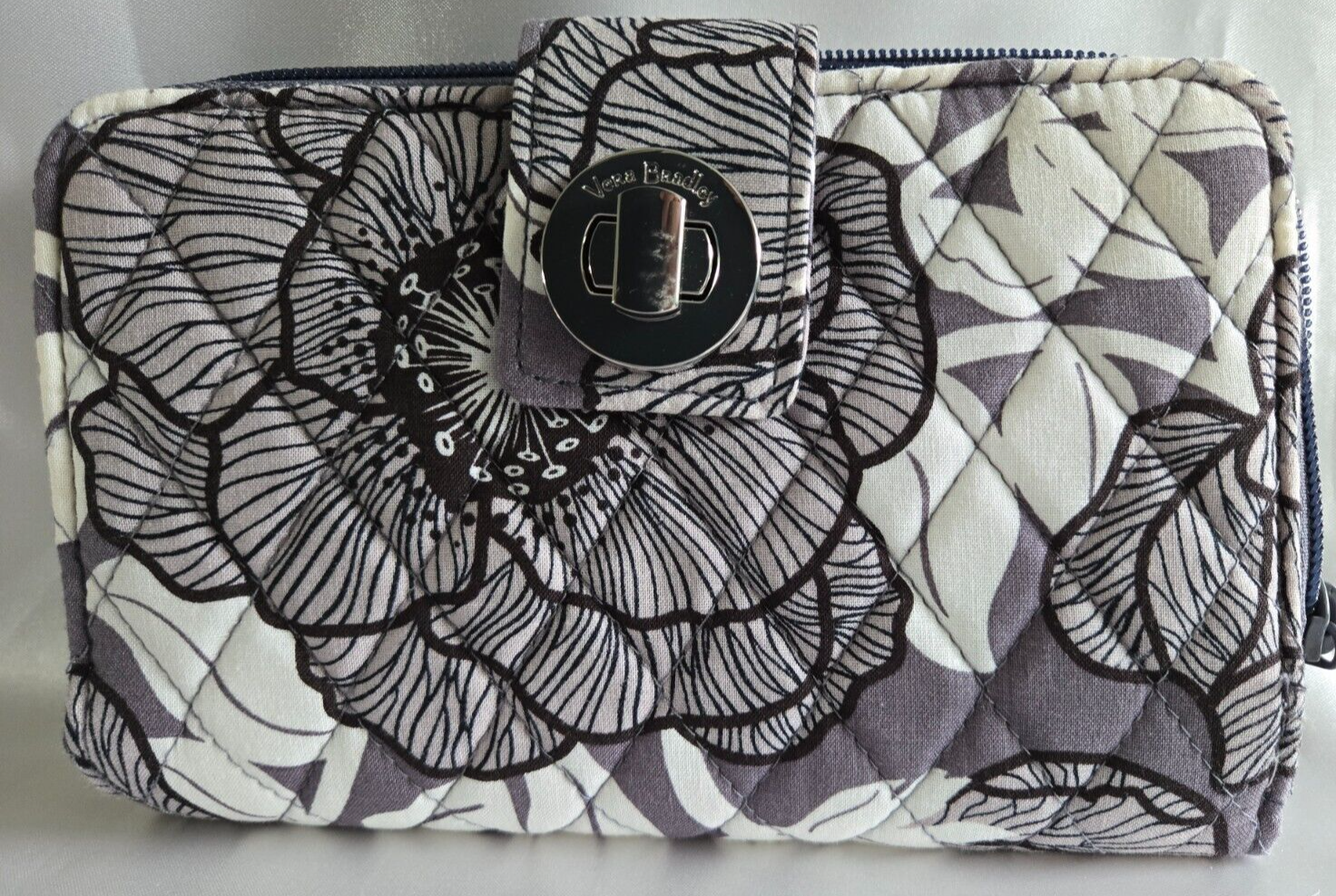Vera Bradley RFID Turnlock Wallet, Moon Shadow Meadow