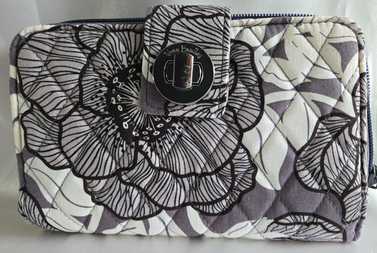 Vera Bradley RFID Turnlock Wallet, Moon Shadow Meadow