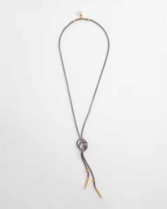 CHICO'S SILVER LARIAT ADJUSTABLE NECKLACE