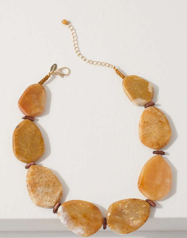 CHICO'S JADE STONE BIB NECKLACE