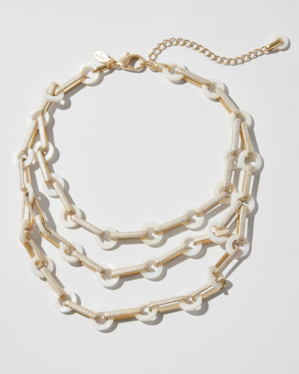 CHICO' S MOTHER OF PEARL MULTISTRAND NECKLAC