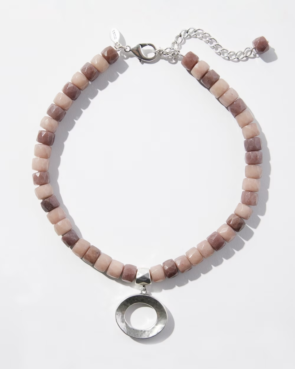 CHICO' S JADE BEADED SINGLE STRAND NECKLACE