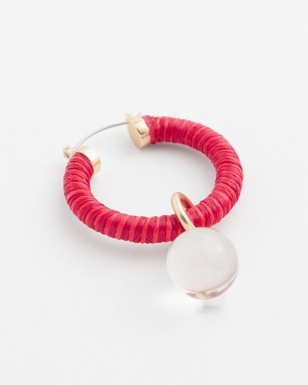 CHICO'S  NO DROOP CONVERTIBLE RED HOOPS EARRINGS