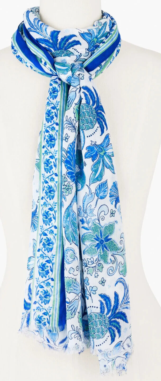 TALBOTS WHIMSICAL FLORAL OBLONG SCARF