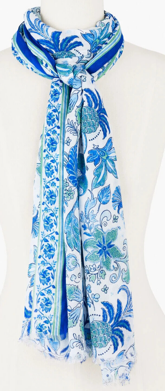 TALBOTS WHIMSICAL FLORAL OBLONG SCARF