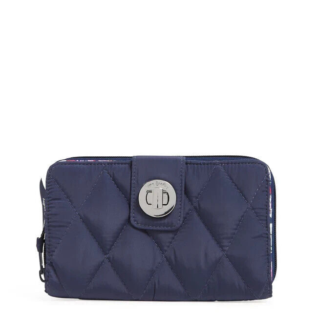 Vera Bradley Ultralight RFID Turnlock Wallet, Scroll Navy