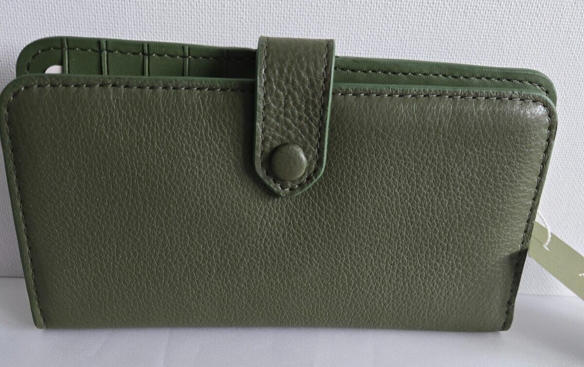 Vera Bradley Tab Wallet, Bronze Green in Leather