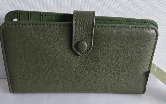 Vera Bradley Tab Wallet, Bronze Green in Leather