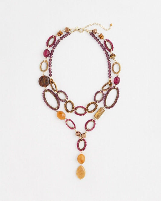 CHICO'S DOUBLE STRAND RED BEAD NECKLACE
