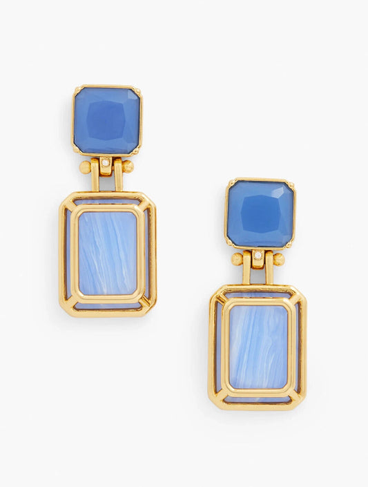 TALBOTS FACETED STONE DROP EARRINGS