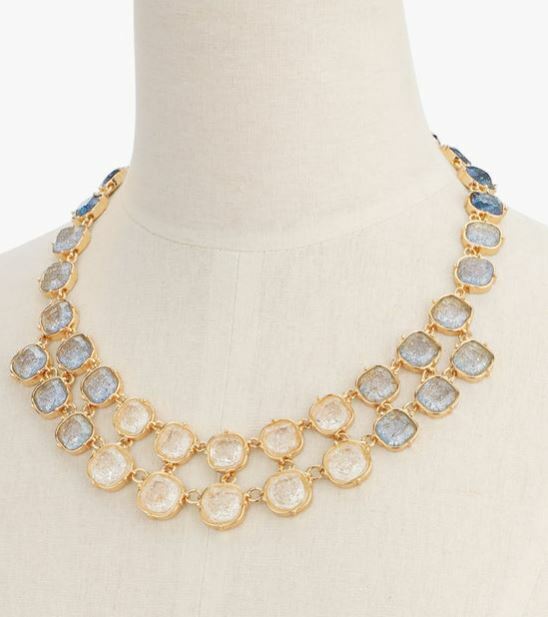 TALBOTS CRACKLED GLASS STATEMENT NECKLACE