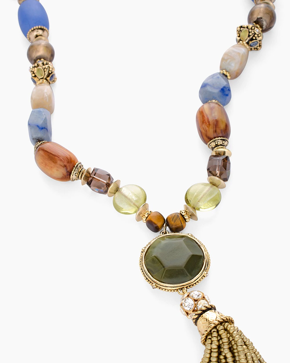 CHICO'S MULTI-COLORED TASSEL Y-NECKLACE