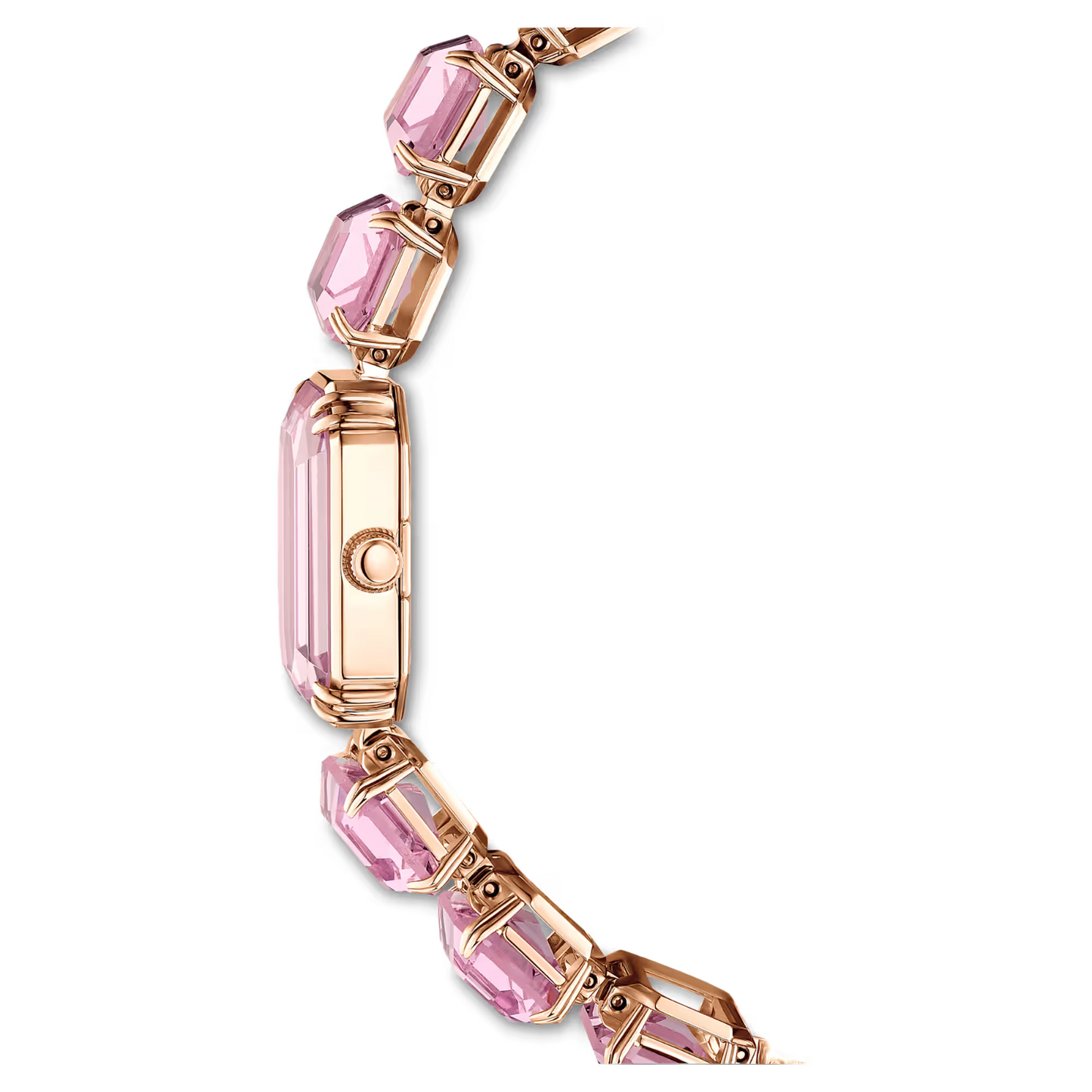 Swarovski Octagon cut bracelet, Pink, Rose gold-tone finish