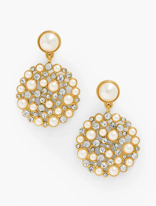 TALBOTS PEARL STATEMENT DROP EARRINGS