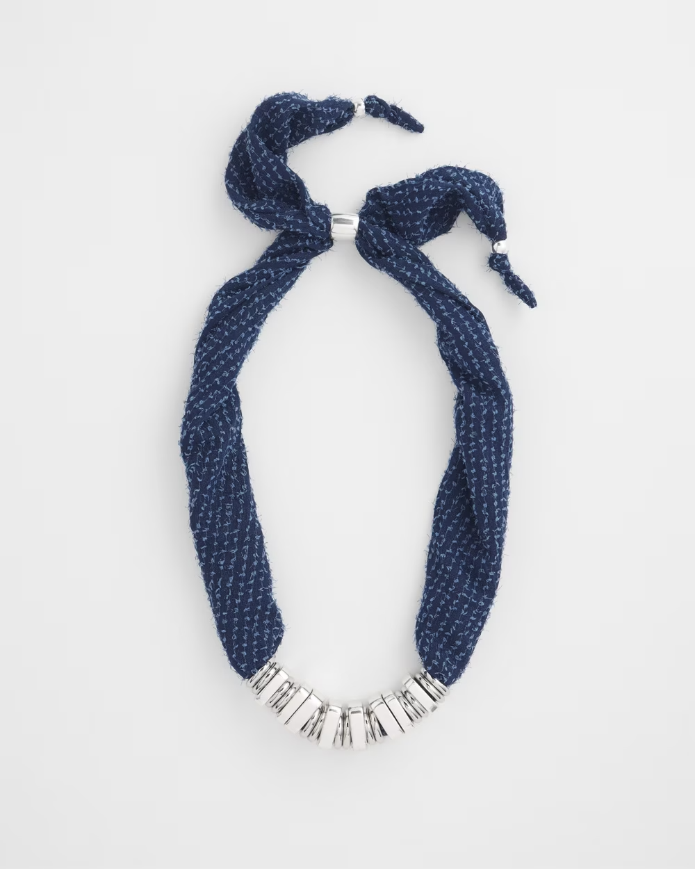 CHICO'S ADJUSTABLE DENIM SCARF NECKLACE