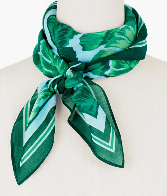 TALBOTS ISLE FRONDS SQUARE SCARF