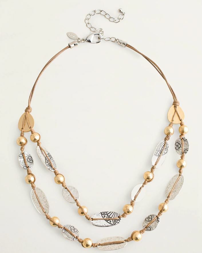 CHICO'S MIXED METAL MULTI-STRAND NECKLACE