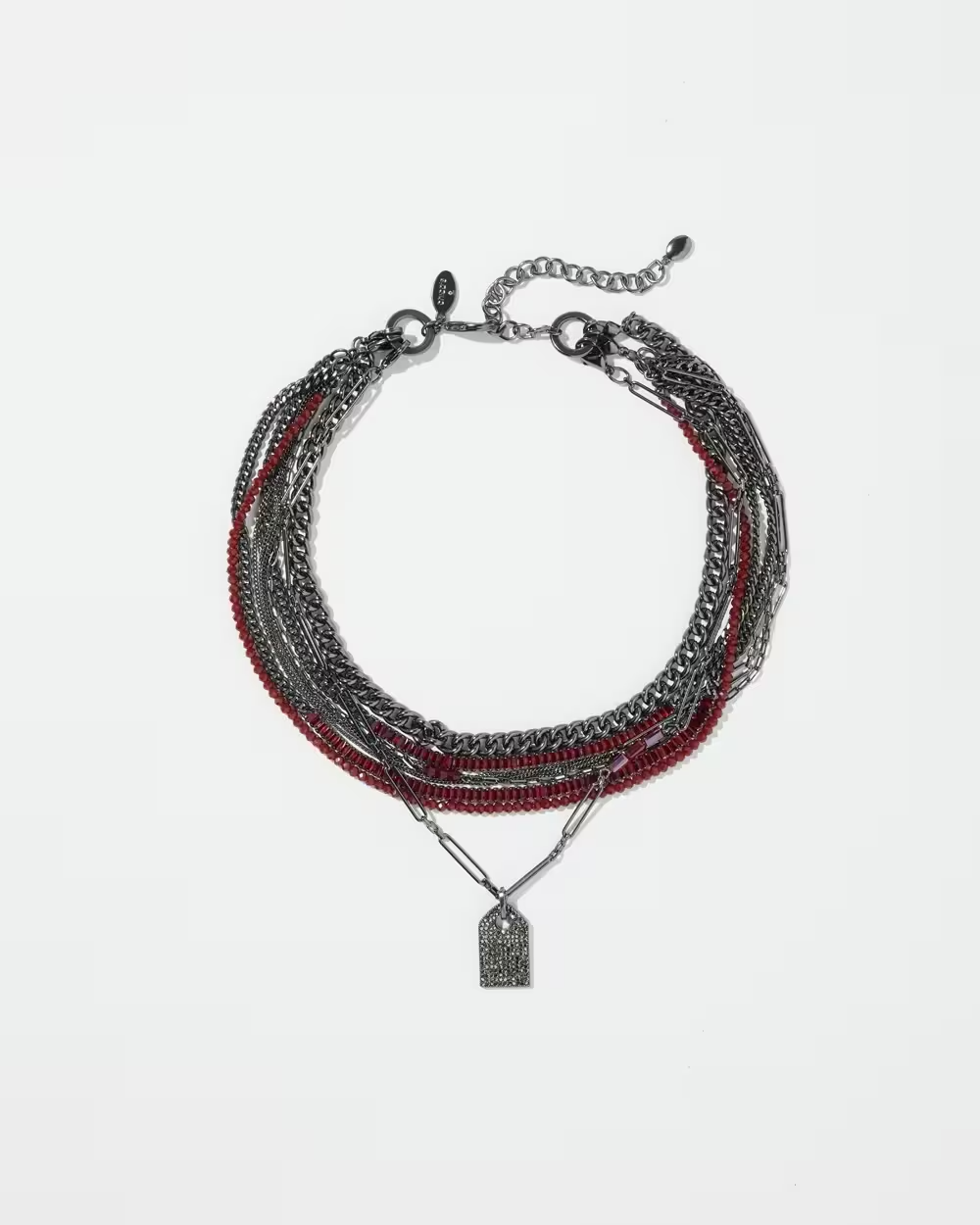 CHICO' S RED MULTISTRAND SHORT NECKLACE