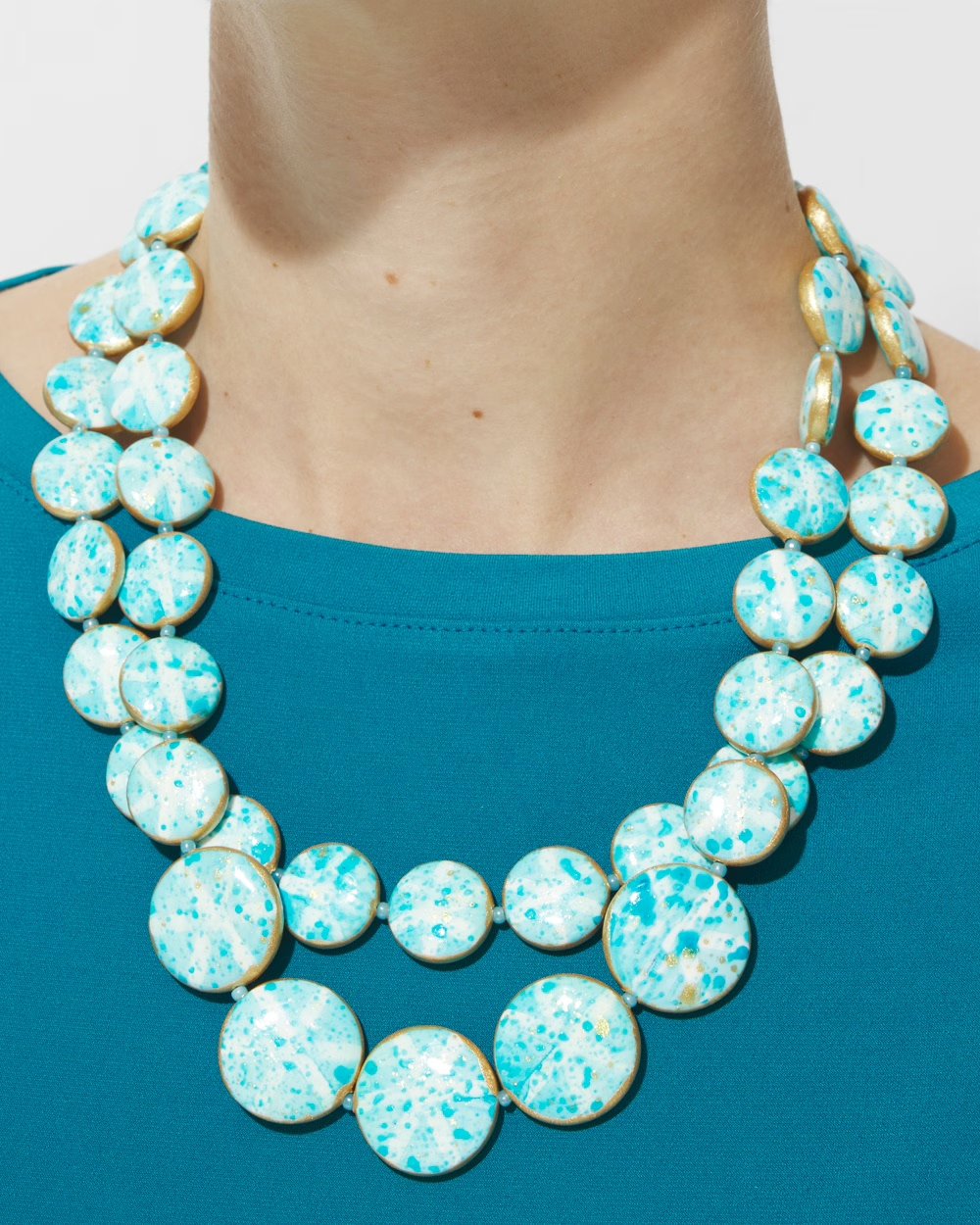 CHICO'S MOSAIC TILES MULTISTRAND NECKLACE