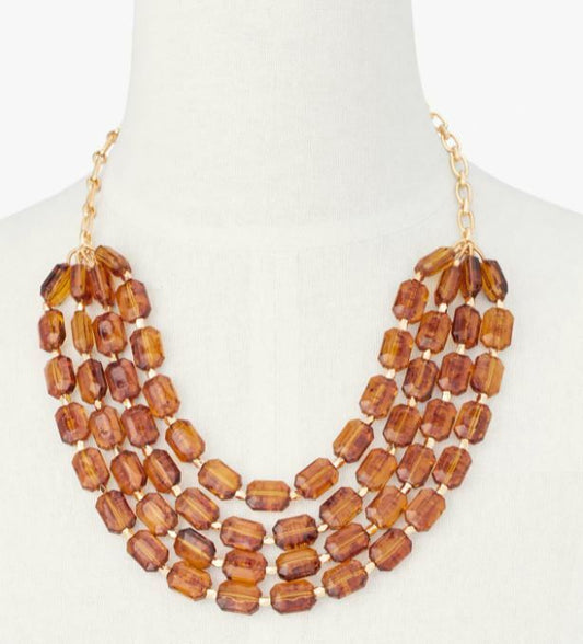 TALBOTS AMBER STATEMENT NECKLACE