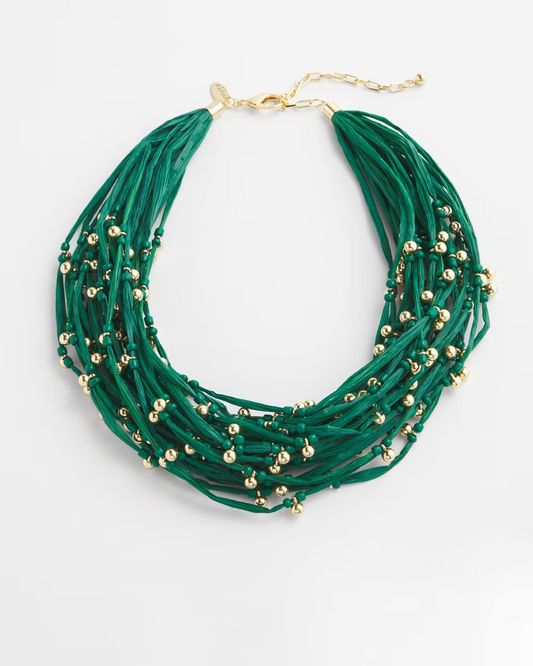 CHICO' S RAFFIA SHORT NECKLACE