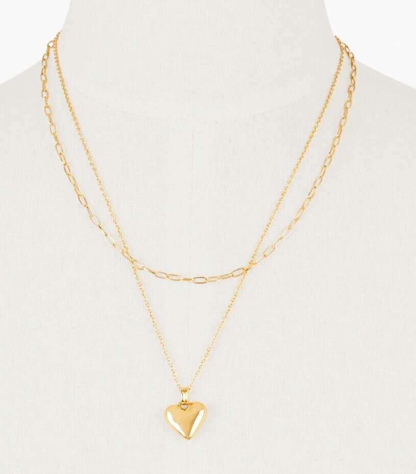 TALBOTS CLASSIC HEART LAYERED NECKLACE