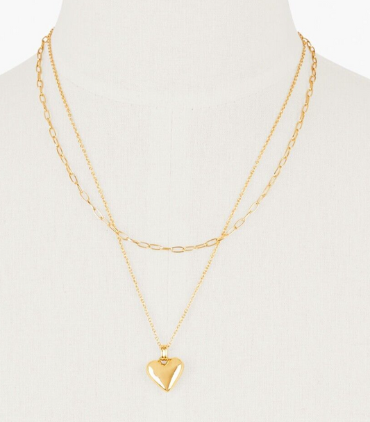 TALBOTS CLASSIC HEART LAYERED NECKLACE