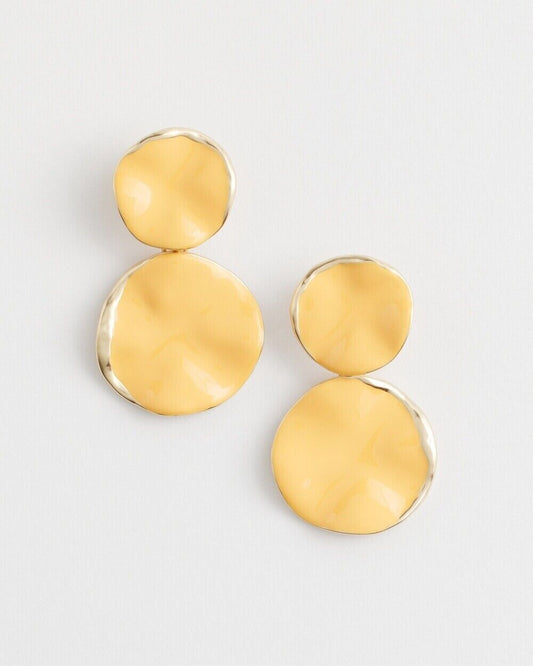 CHICO'S NO DROOP ORANGE ROUND DROP EARRINGS