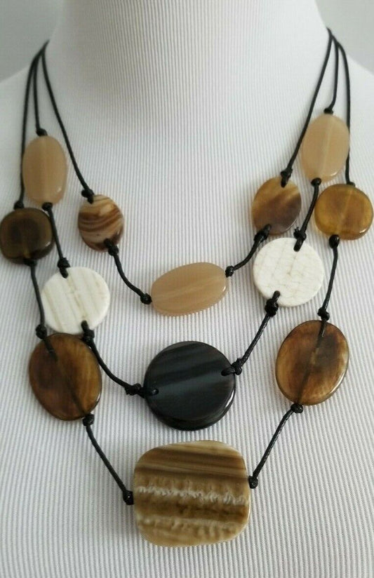 CHICO'S BROWN HORN-INSPIRED ILLUSION NECKLACE