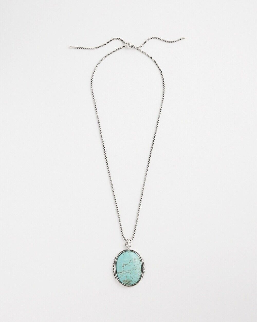 CHICO'S AJUSTABLE TURQUOISE HOWLITE NECKLACE