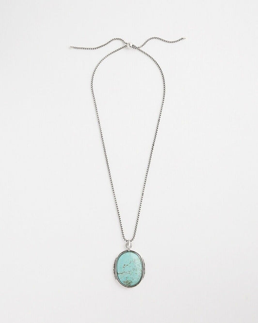 CHICO'S AJUSTABLE TURQUOISE HOWLITE NECKLACE