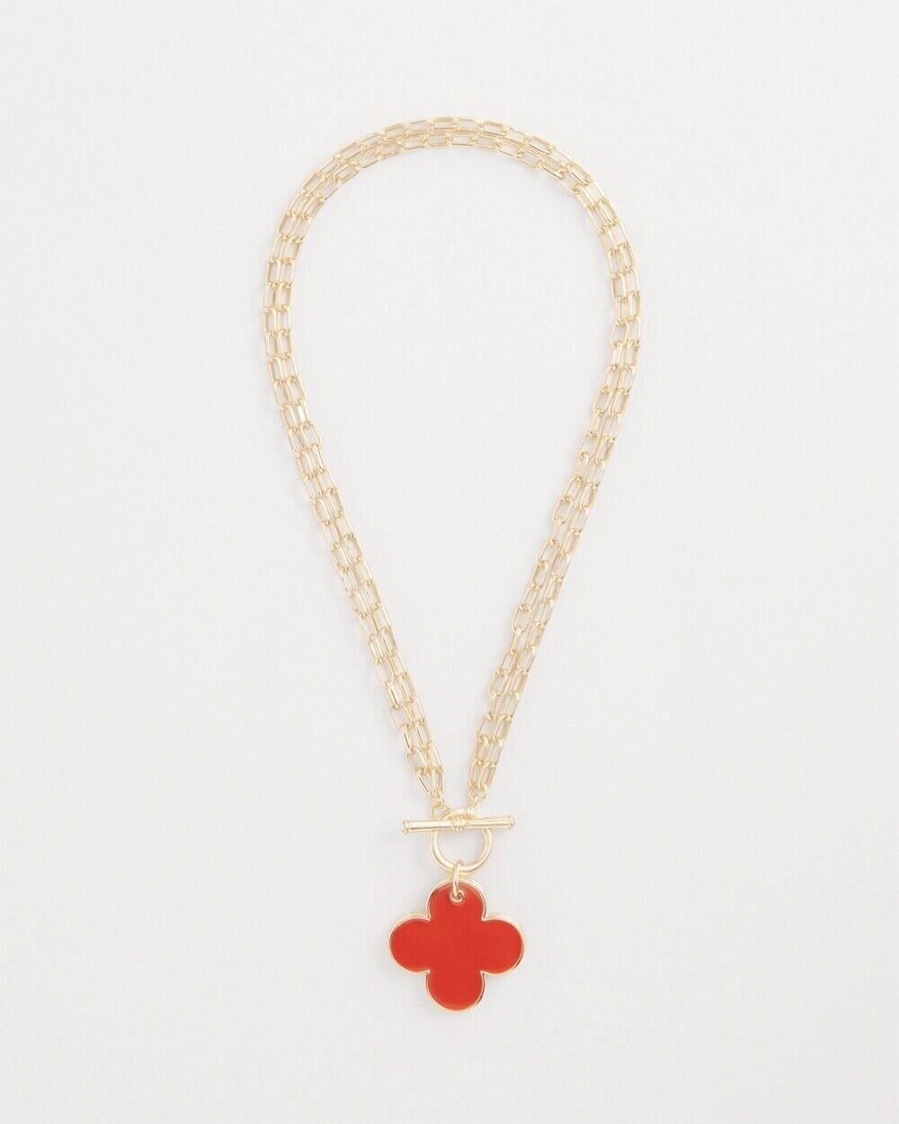 CHICO'S ORANGE REVERSIBLE PENDANT NECKLACE