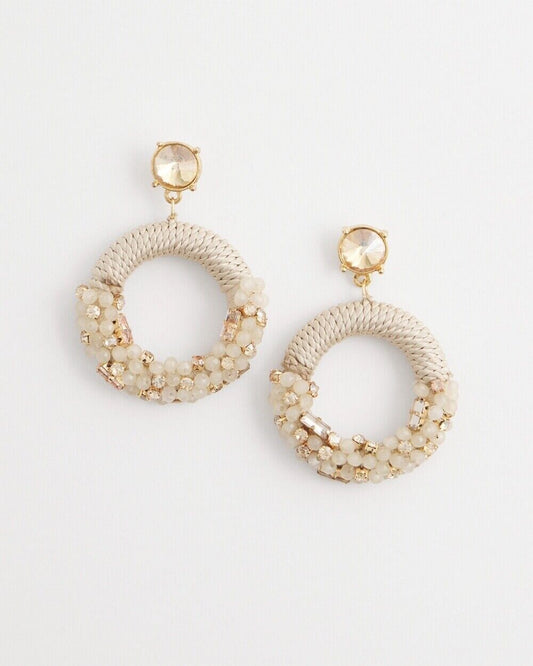 CHICO'S NO DROOP BEADED HOOPS EARRINGS