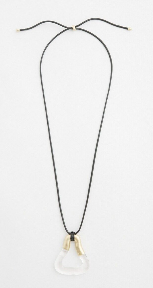 CHICO'S ADJUSTABLE LUCITE PENDANT NECKLACE