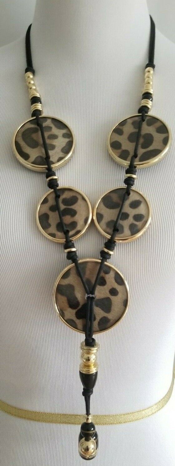 CHICO'S ANIMAL-PRINT Y-NECKLACE