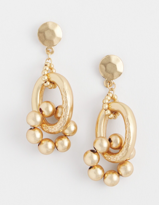 CHICO'S TIERED BEADED HOOPS EARRINGS