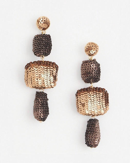 CHICO'S NO DROOP SEQUIN DROP EARRINGS