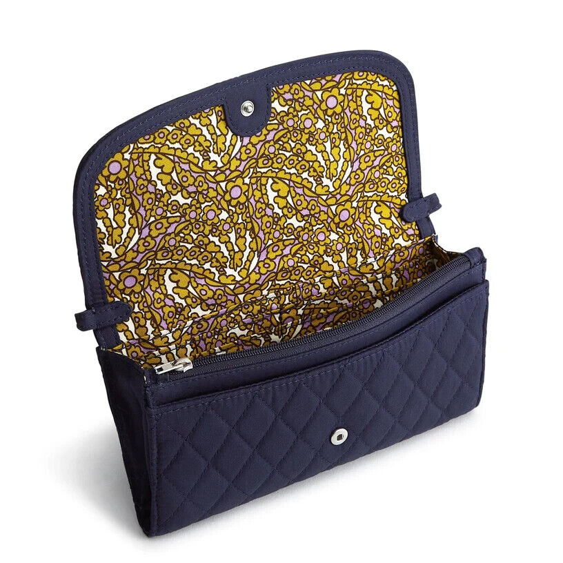 Vera Bradley Wildwood Wallet Crossbody, Peacoat in Cotton gabardine
