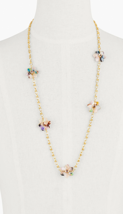 TALBOTS PETAL FLOWER STATION NECKLACE