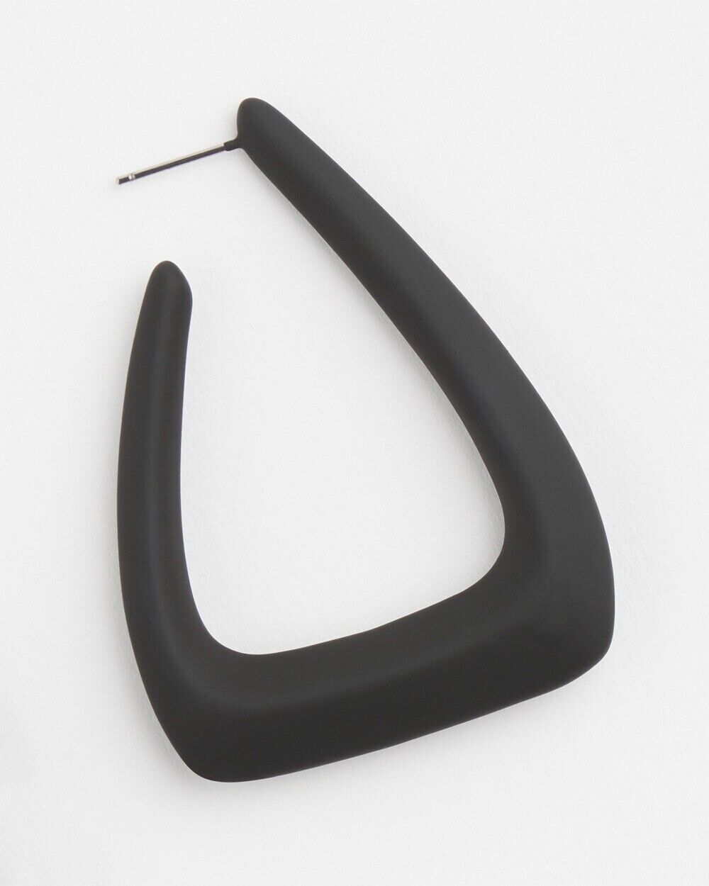 CHICO'S NO DROOP BLACK COATED HOOP EARRINGS