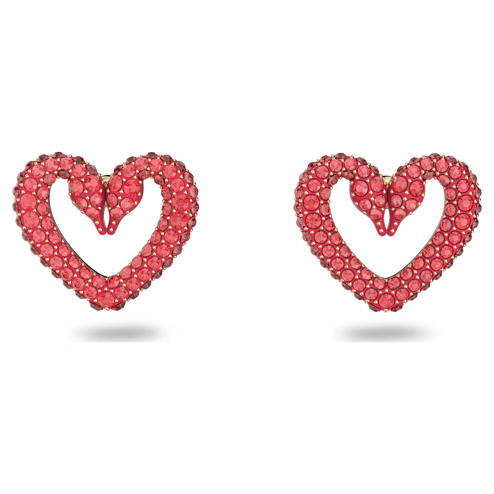 Swarovski Heart, Small, Red, Gold-tone plated
