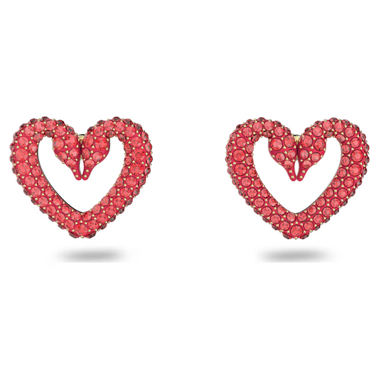 Swarovski Heart, Small, Red, Gold-tone plated