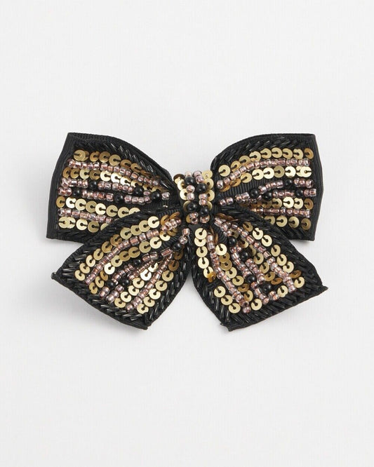 CHICO'S SEQUIN BOW BROOCH
