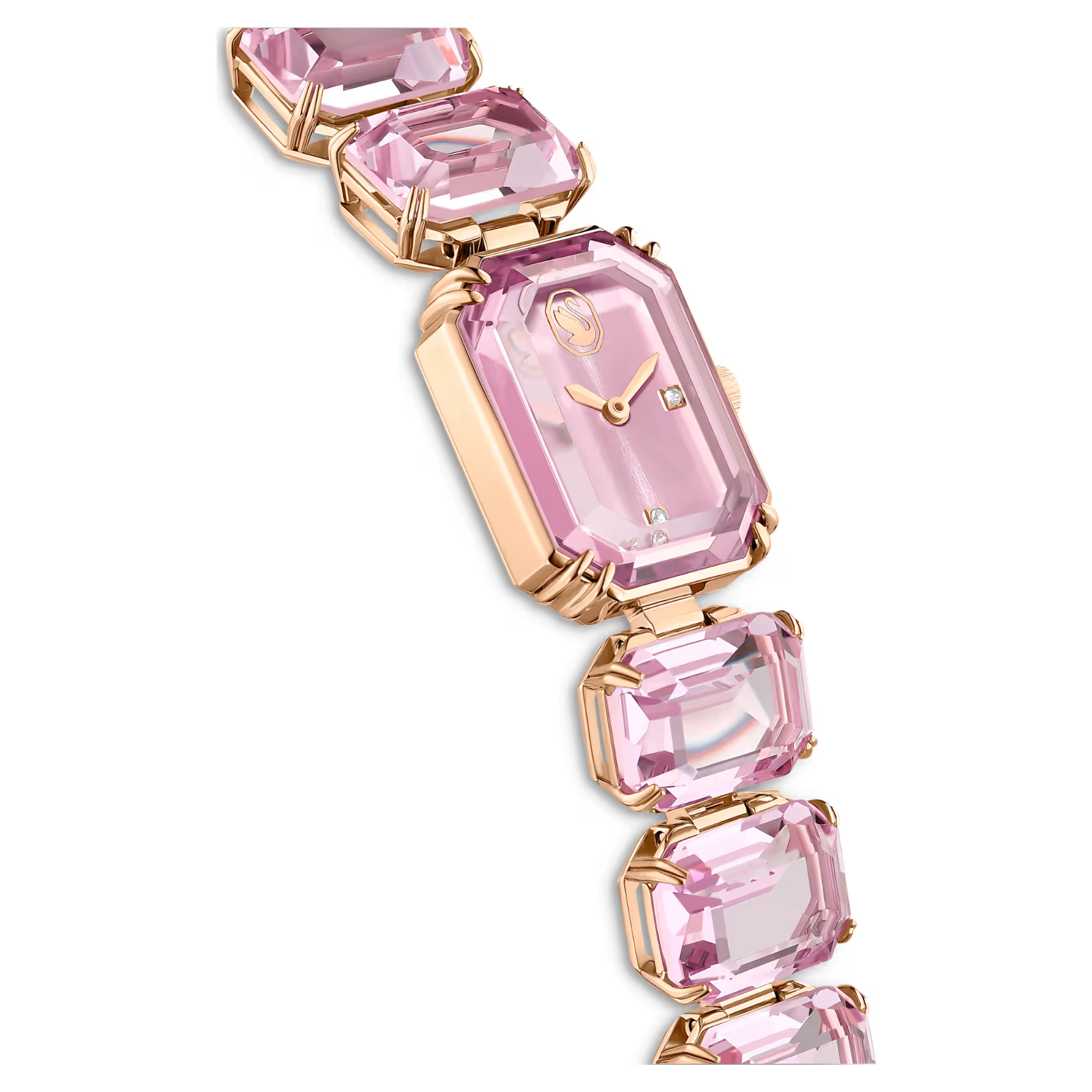 Swarovski Octagon cut bracelet, Pink, Rose gold-tone finish