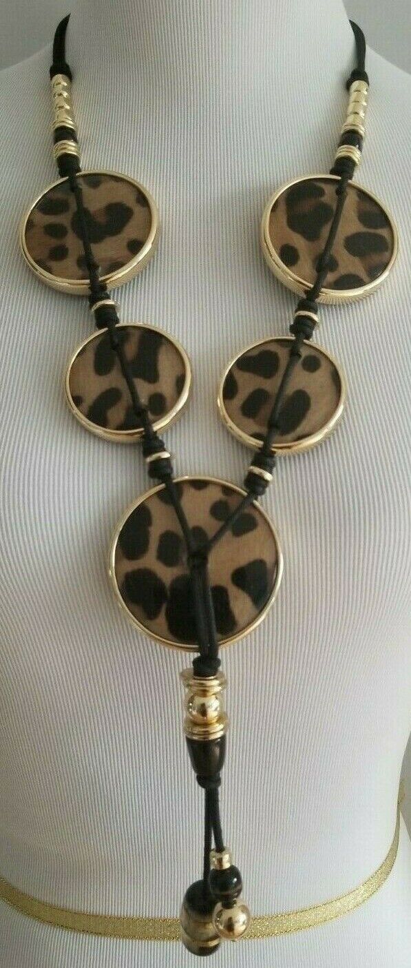CHICO'S ANIMAL-PRINT Y-NECKLACE