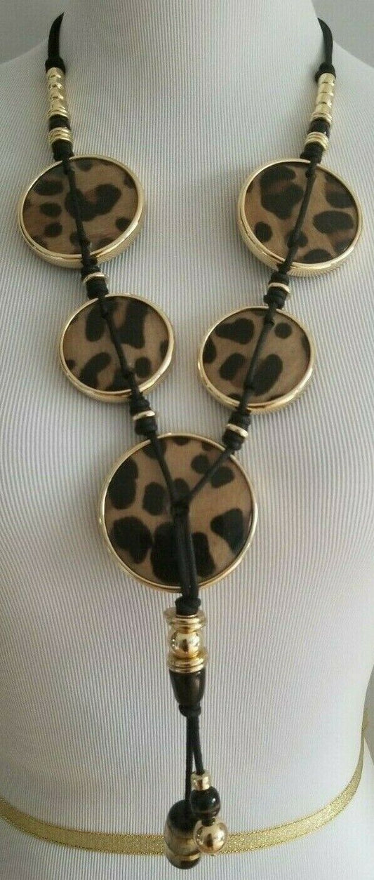 CHICO'S ANIMAL-PRINT Y-NECKLACE