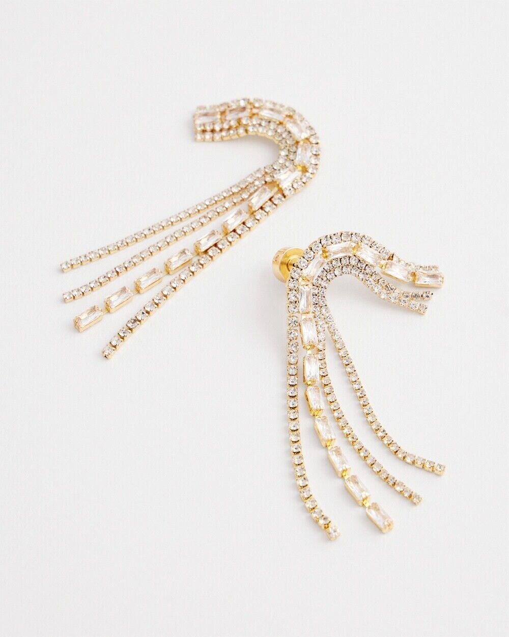 CHICO'S NO DROOP EMBELISHED CANDY CANE TASSEL EARRINGS