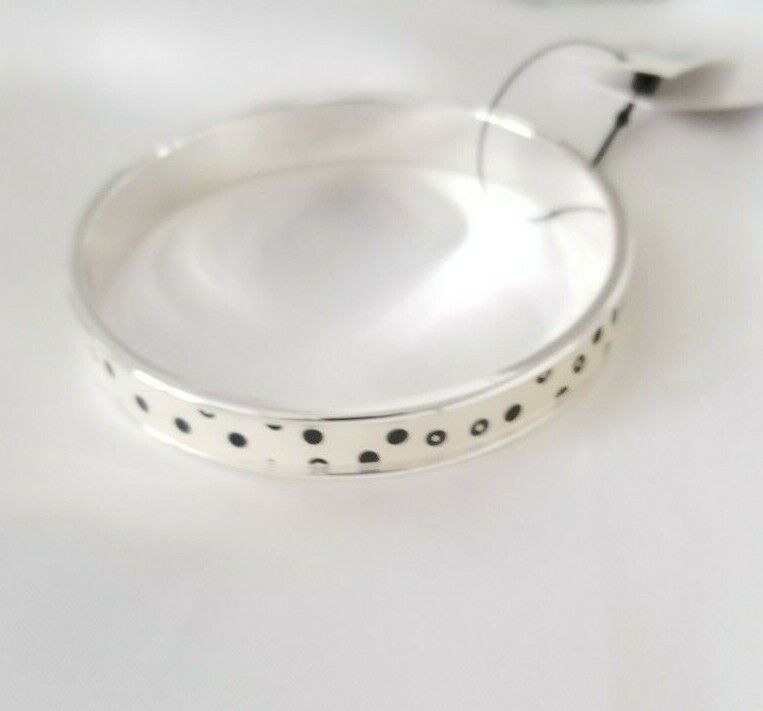 CHICO'S SILVERTONE DOT-PRINT THIN CUFF BRACELET